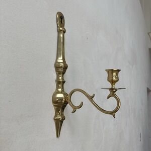 Vintage Mid Century Solid Brass Piano Wall Sconce Candle Holder‎